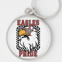 Red Glitter Eagles Pride Game Day Fan Gear-knop Sleutelhanger