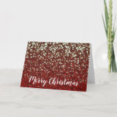 Red Glitter en Bright Lights kerstkaart Kaart (Voorkant)
