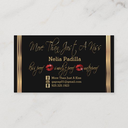 Red Glitter en Gold — Aangepaste bestelling Visitekaartje (Achterkant)