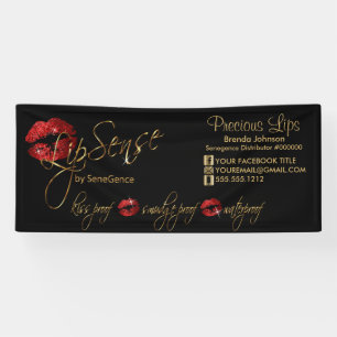 Red Glitter en Gold Lips Spandoek