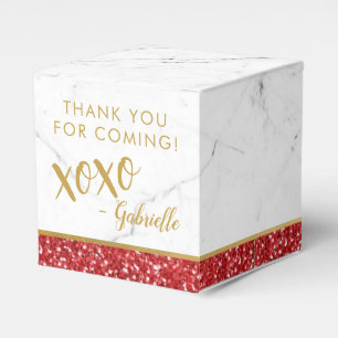 Red Glitter en Gold Marble Persoonlijke Partij Bedankdoosjes