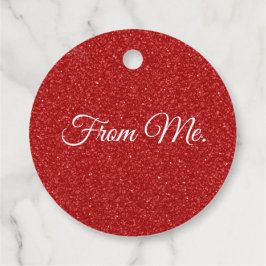 Red Glitter Gift Label