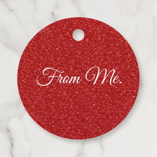 Red Glitter Gift Label (Achterkant)