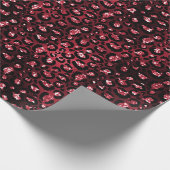 Red Glitter Glam Leopard Spots Patroon Cadeaupapier (Hoek)