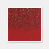 Red Glitter Glam Sparkle Elegant Chic Servetten (Voorkant)