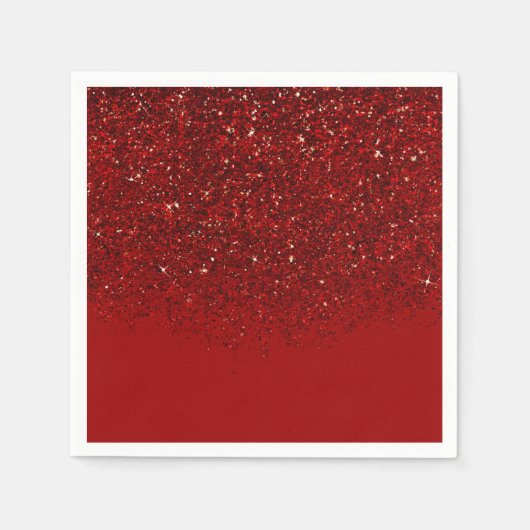 Red Glitter Glam Sparkle Elegant Chic Servetten (Voorkant)