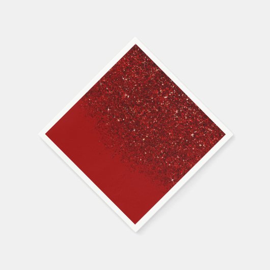 Red Glitter Glam Sparkle Elegant Chic Servetten (Hoek)