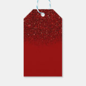 Red Glitter Glam Sparkle Elegant Chique Party Favo Cadeaulabel (Achterkant)