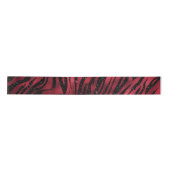 Red Glitter Glam Tiger Stripes Patroon Satijnen Lint (Voorkant)