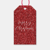 Red Glitter Glitz Cadeaulabel (Voorkant)