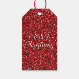 Red Glitter Glitz Cadeaulabel