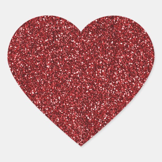 Red Glitter Glitz Hart Sticker (Voorkant)