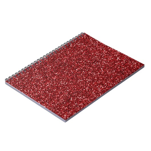 Red Glitter Glitz Notitieboek (Linkerzijde)