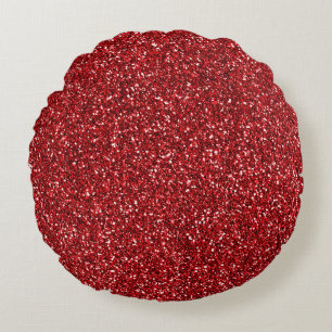Red Glitter Glitz Rond Kussen
