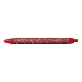 Red Glitter Glitz Zwarte Inkt Pen