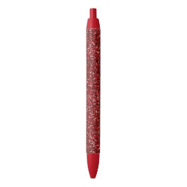 Red Glitter Glitz Zwarte Inkt Pen