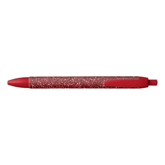 Red Glitter Glitz Zwarte Inkt Pen (Achterkant)
