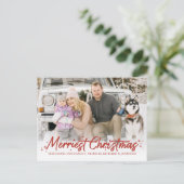 Red Glitter Handwritter Foto voor meest feestkerst Briefkaart (Staand voorkant)