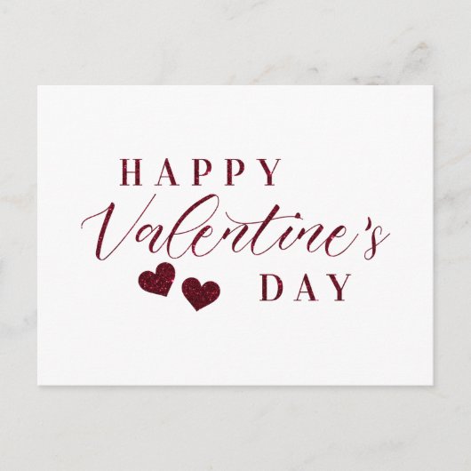 Red Glitter Happy Valentine's Day Hearts Briefkaart (Voorkant)