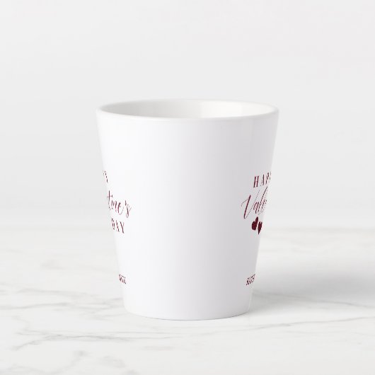 Red Glitter Happy Valentine's Day Hearts Latte Mok (Voorkant)