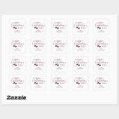 Red Glitter Happy Valentine's Day Hearts Vierkante Sticker (Vel)