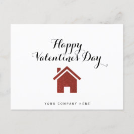Red Glitter Happy Valentine's Day Realty Briefkaart