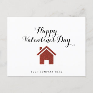 Red Glitter Happy Valentine's Day Realty Briefkaart