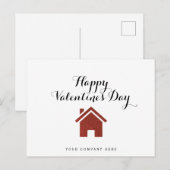 Red Glitter Happy Valentine's Day Realty Briefkaart (Voorkant / Achterkant)