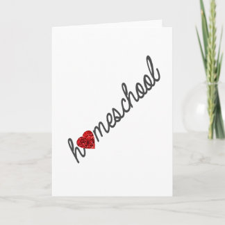 Red Glitter Heart Homeschool Wenskaart Kaart