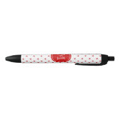 Red Glitter Hearts met Monogram Zwarte Inkt Pen (Bodem)