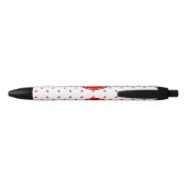Red Glitter Hearts met Monogram Zwarte Inkt Pen (Achterkant)