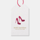 Red Glitter Heels Boutique Mode Cadeaulabel (Voorkant)