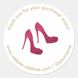 Red Glitter Heels Boutique, Poshmark verkoper Ronde Sticker