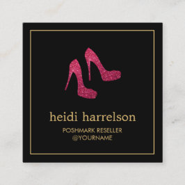 Red Glitter Heels Boutique, Postmark Verkoper Zwar Vierkante Visitekaartje