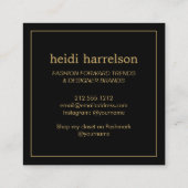 Red Glitter Heels Boutique, Postmark Verkoper Zwar Vierkante Visitekaartje (Achterkant)