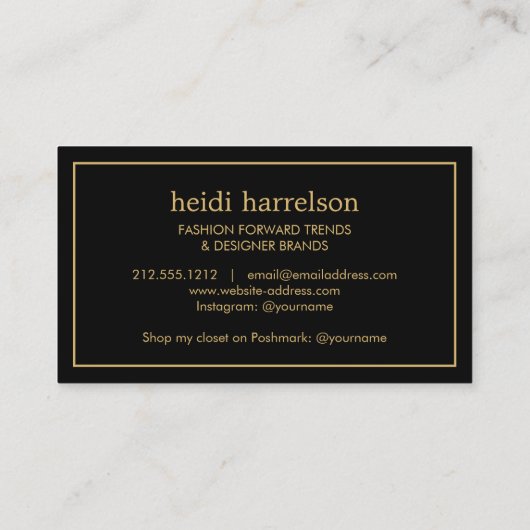 Red Glitter Heels Boutique, Postmark Verkoper Zwar Visitekaartje (Achterkant)