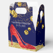 Red Glitter High Heels Elegant Wedding Favor Box Bedankdoosjes (Geopend)