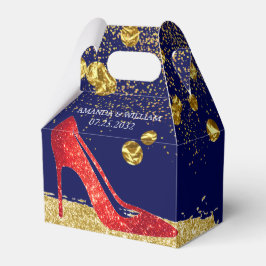 Red Glitter High Heels Elegant Wedding Favor Box Bedankdoosjes