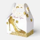 Red Glitter High Heels Elegant Wedding Favor Box Bedankdoosjes (Achterkant)