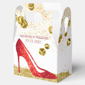 Red Glitter High Heels Elegant Wedding Favor Box Bedankdoosjes (Geopend)