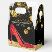 Red Glitter High Heels Elegant Wedding Favor Box Bedankdoosjes (Geopend)