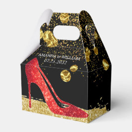 Red Glitter High Heels Elegant Wedding Favor Box Bedankdoosjes
