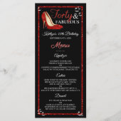 Red Glitter High Heels | Veertig jaar en feestdag Menu (Voorkant)