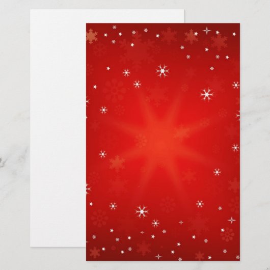 Red Glitter-kerstfeestartikelen Briefpapier (Voorkant / Achterkant)