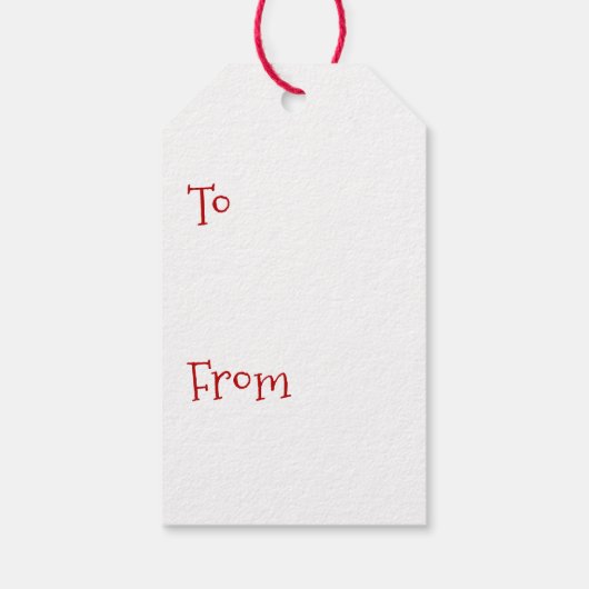 Red Glitter Kerstmis Cadeaulabel (Achterkant)