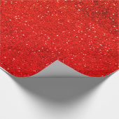 Red Glitter Kerstmis  Cadeaupapier (Hoek)