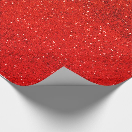 Red Glitter Kerstmis Cadeaupapier (Hoek)