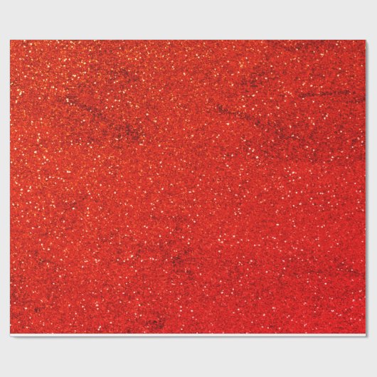 Red Glitter Kerstmis Cadeaupapier (Vlak)