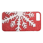 Red Glitter Kerstmis Sparkles Snowflake Case-Mate iPhone Case (Achterkant (Horizontaal))
