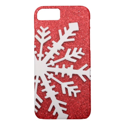 Red Glitter Kerstmis Sparkles Snowflake Case-Mate iPhone Case (Achterkant)